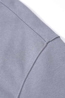 Raw-Edge Ribbed Collar Heavyweight Sweatshirt - Grayish Blue