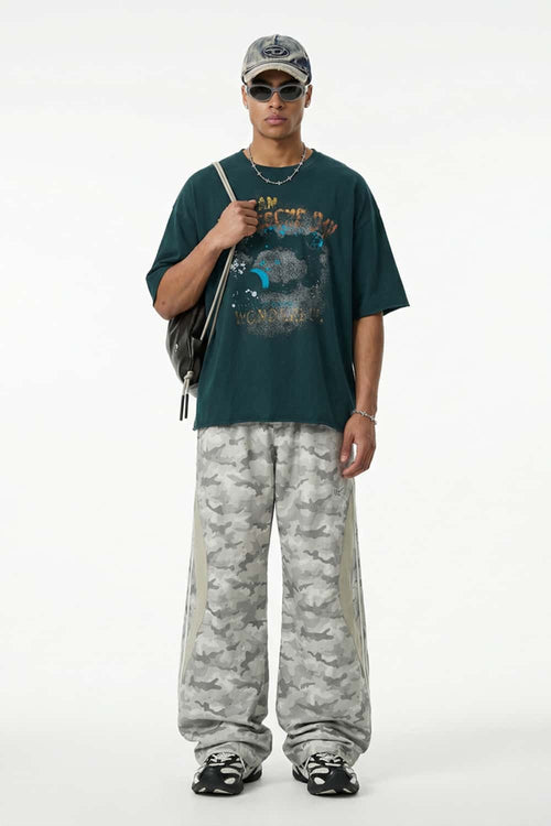 Peached Cotton Graphic Tee - Green