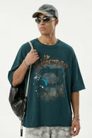 Peached Cotton Graphic Tee - Green