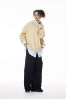 Half-Zip Mock Neck Sweater - Yellow