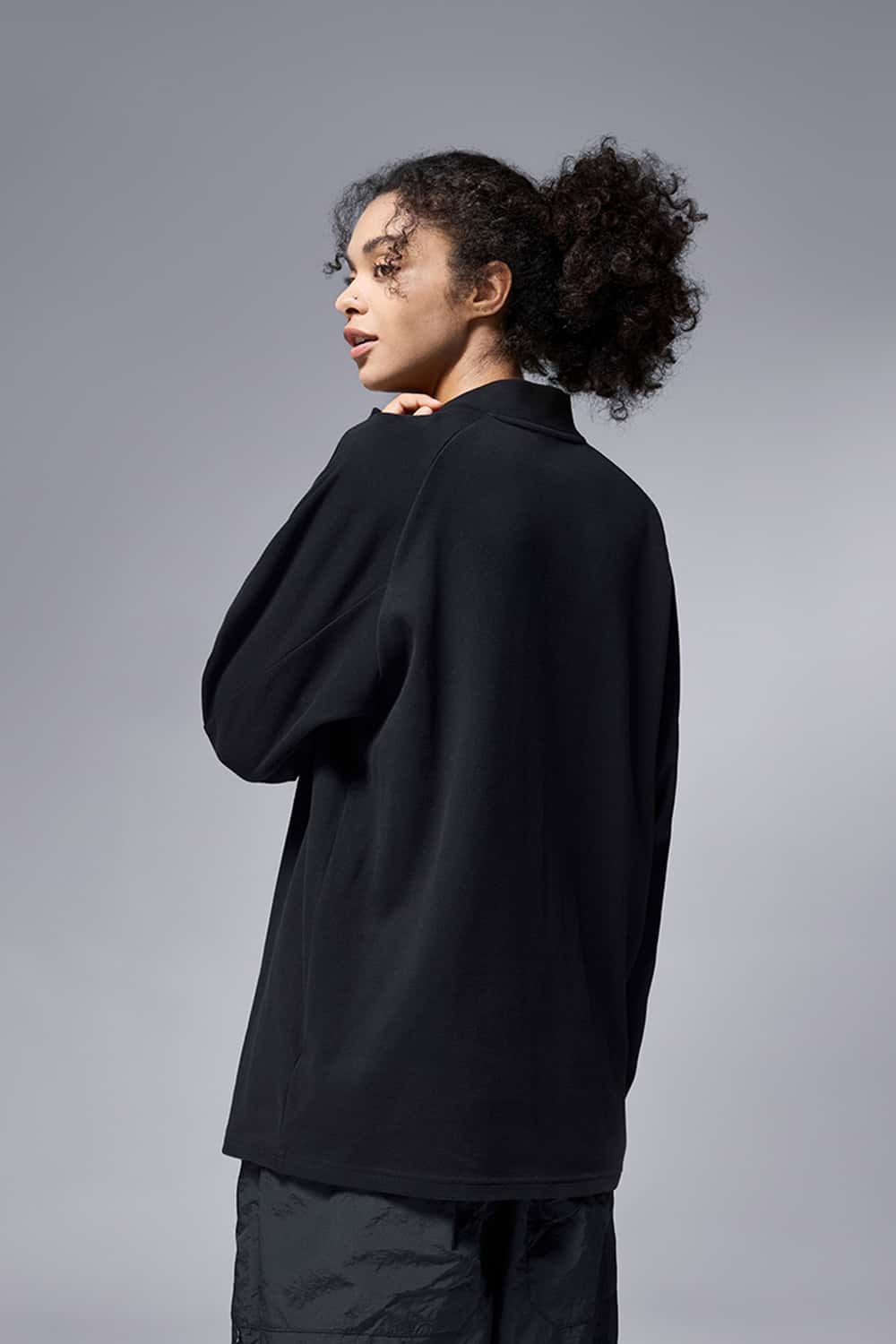 Reversible Fleece Half-Zip Outdoor Pullover - Black