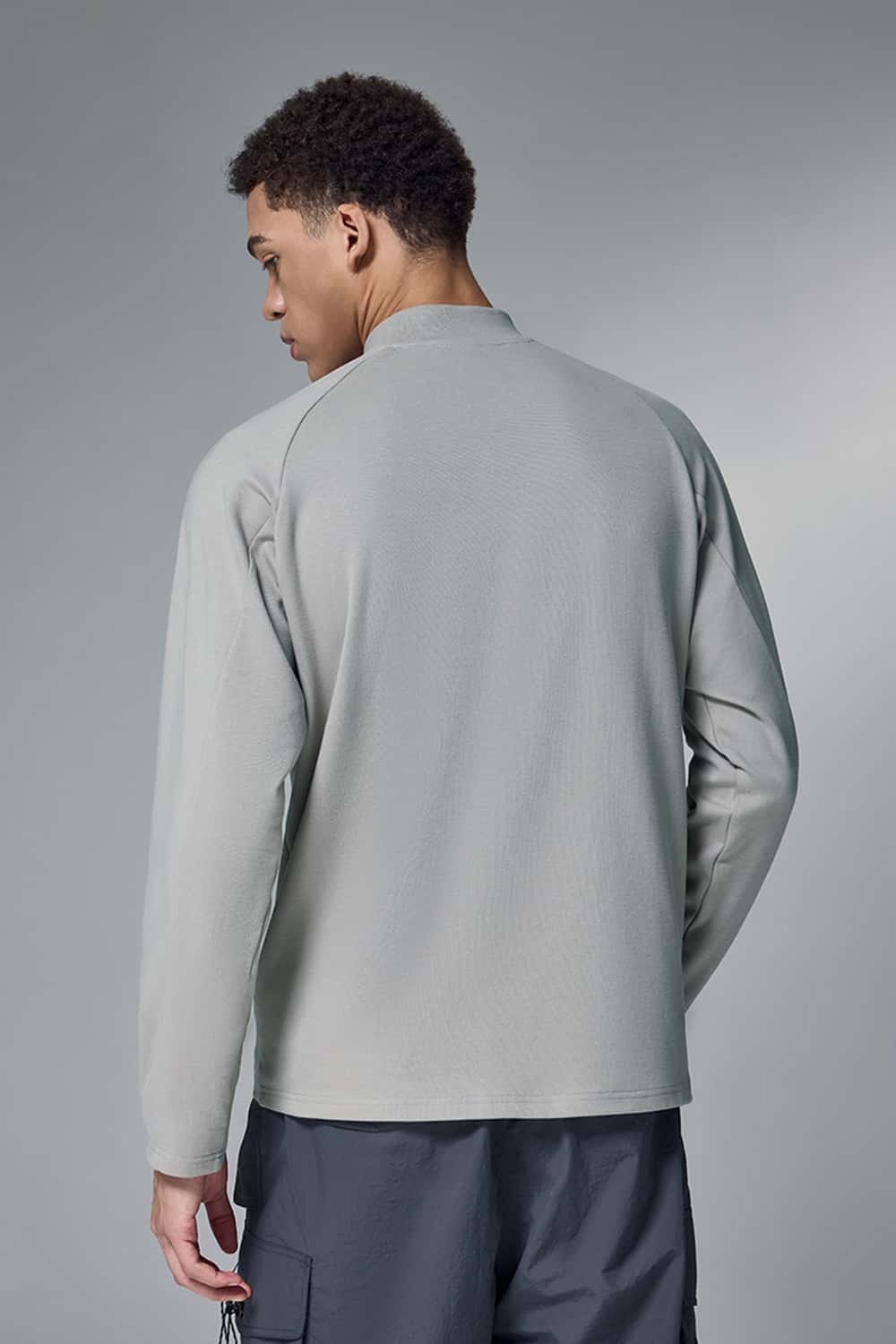 Reversible Fleece Half-Zip Outdoor Pullover - Gray