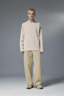 Reversible Fleece Half-Zip Outdoor Pullover - Khaki