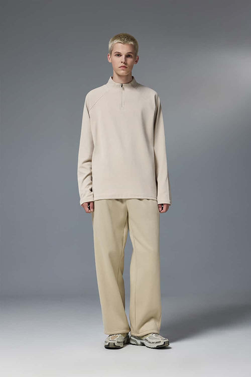 Reversible Fleece Half-Zip Outdoor Pullover - Khaki