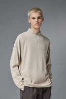 Reversible Fleece Half-Zip Outdoor Pullover - Khaki