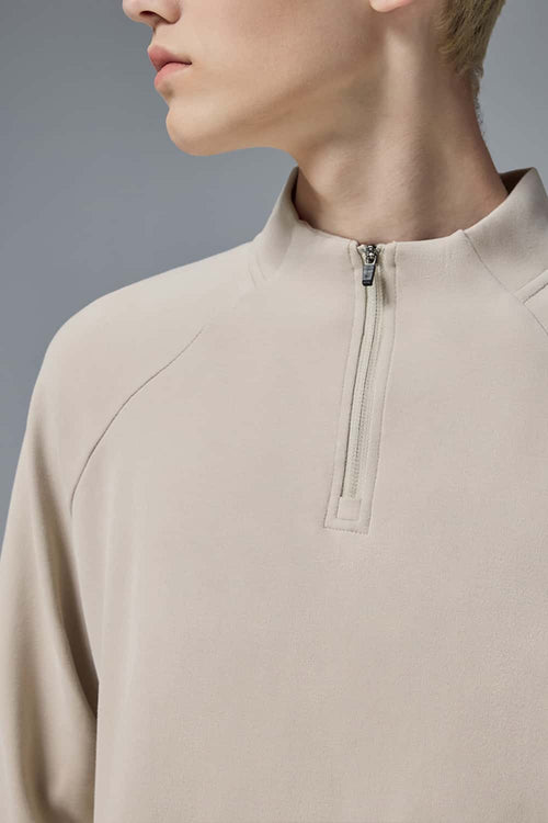Reversible Fleece Half-Zip Outdoor Pullover - Khaki