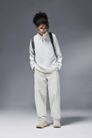 Reversible Fleece Half-Zip Outdoor Pullover - Off White