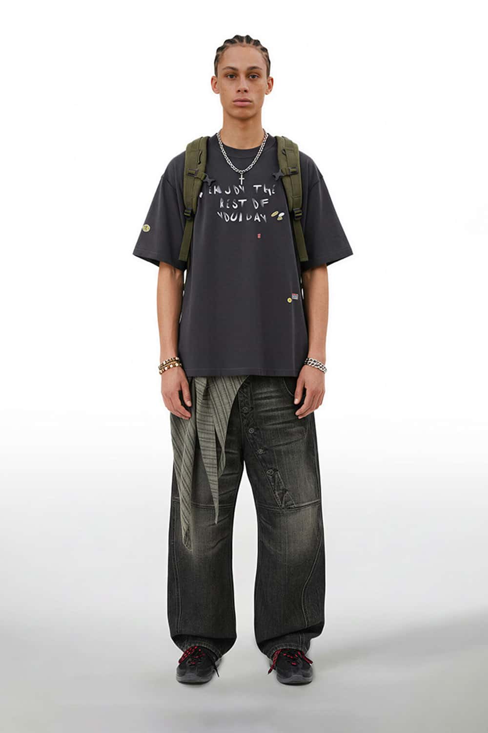 Sticker Graphic Tee - Dark Gray