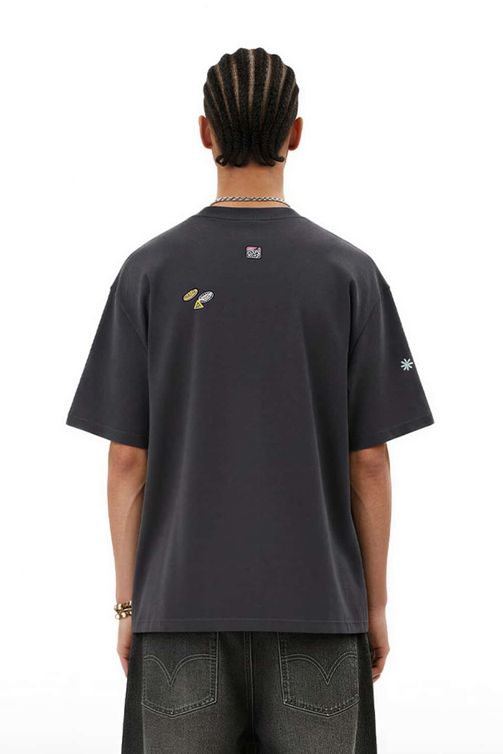 Sticker Graphic Tee - Dark Gray