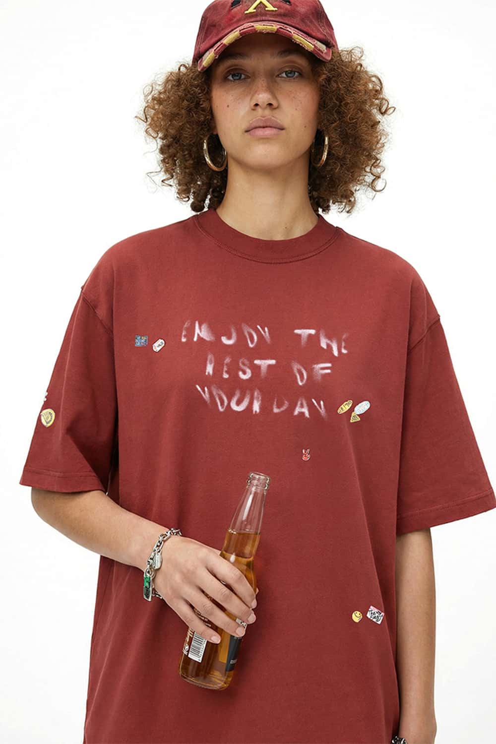 Sticker Graphic Tee - Red