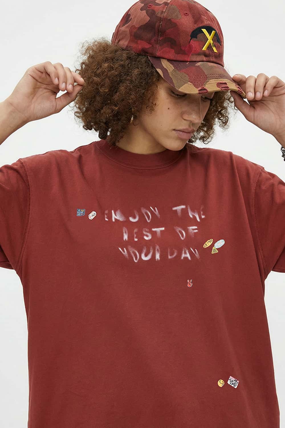 Sticker Graphic Tee - Red