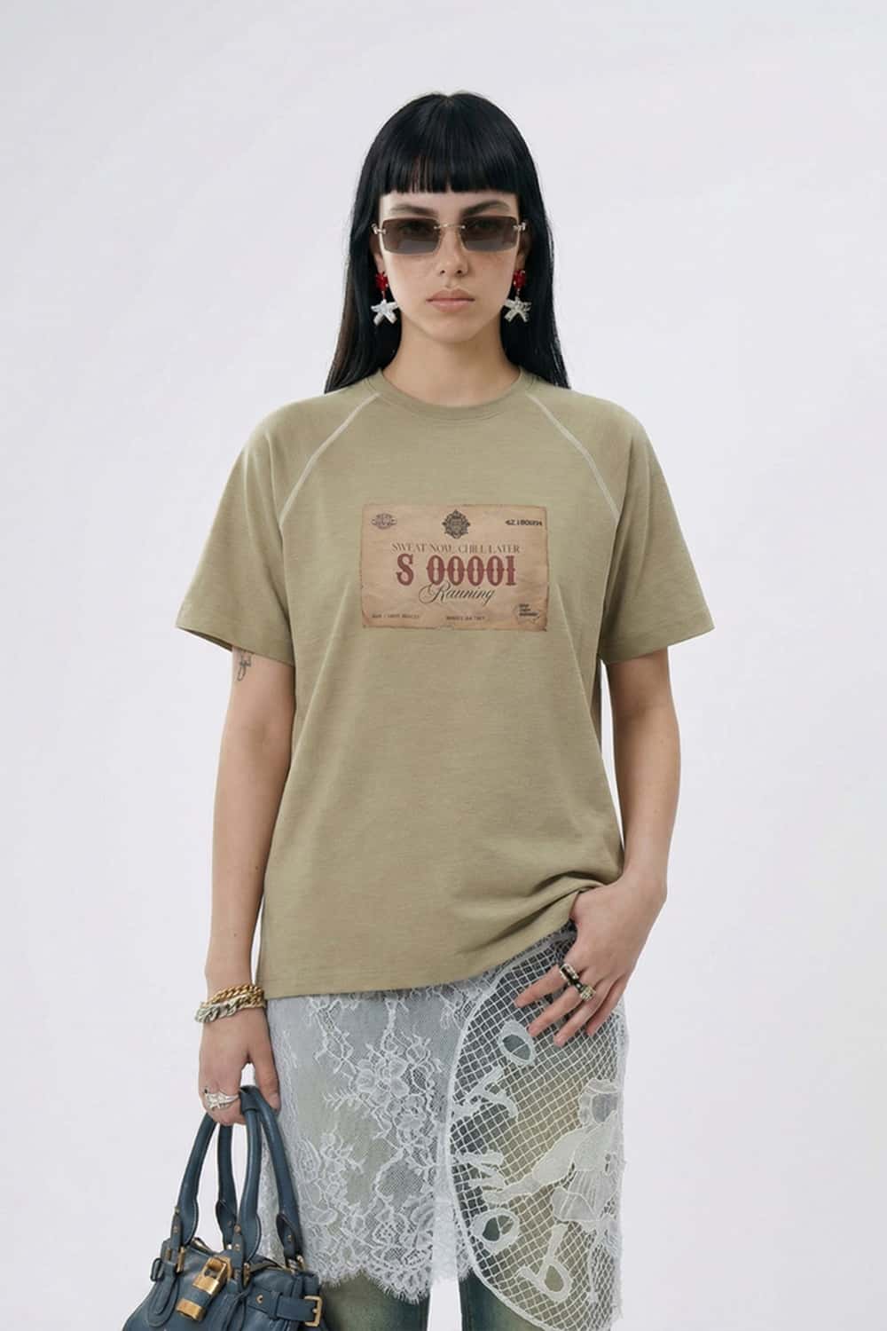 Vintage Raglan Runner Tee - Brown