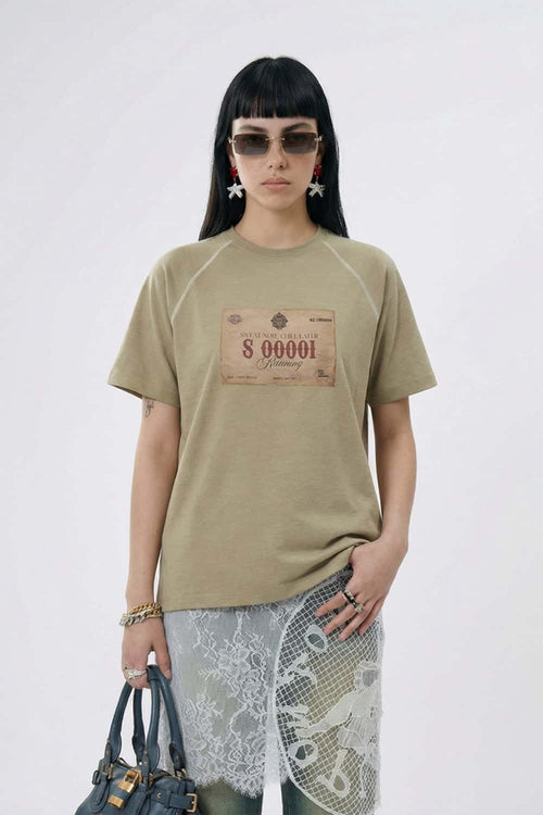 Vintage Raglan Runner Tee - Brown