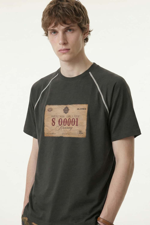 Vintage Raglan Runner Tee - Gray