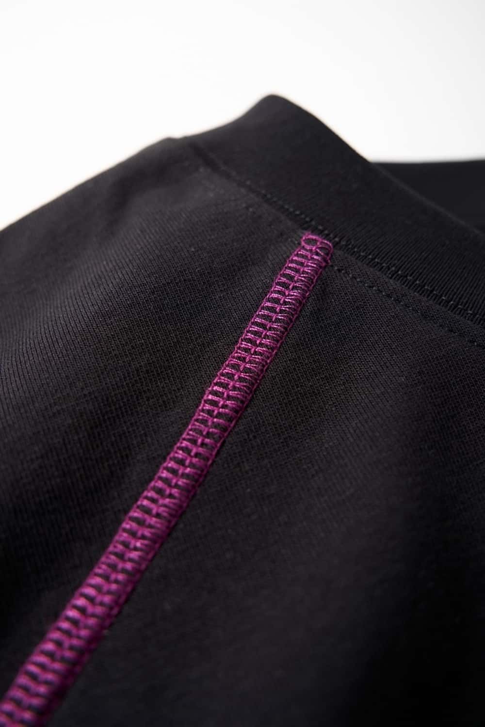 Luminous Contrast Panelled Graphic Tee - Black