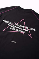 Luminous Contrast Panelled Graphic Tee - Black