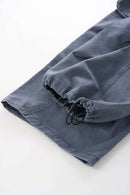 Men's Pleated Wide-Leg Cargo Pants - Blue