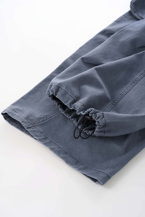 Men's Pleated Wide-Leg Cargo Pants - Blue
