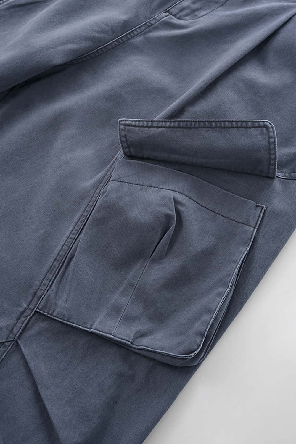 Men's Pleated Wide-Leg Cargo Pants - Blue