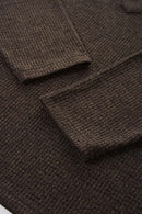 Tailored One-Piece Collar Long Sleeve Polo - Dark Brown