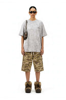 Reflective Distressed Tie-Dye Tee - Gray