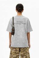 Reflective Distressed Tie-Dye Tee - Gray