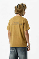 Reflective Distressed Tie-Dye Tee - Yellow