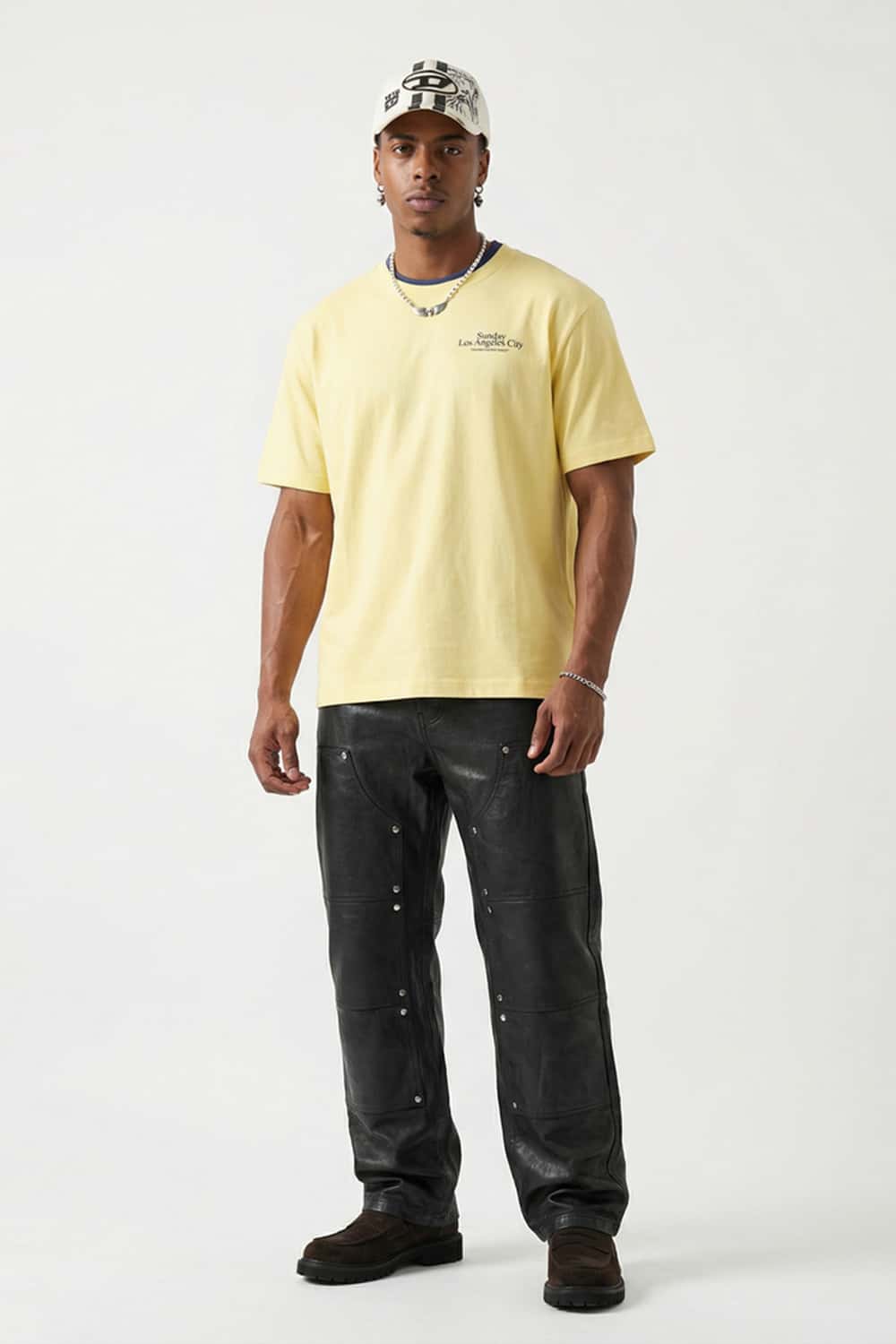 Relaxed Embroidered Graphic Tee - Lemon Yellow
