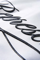 Mesh-Panel Graphic Raglan Tee in Off White - graphic detail