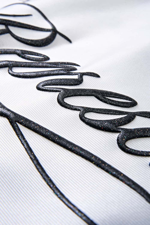 Mesh-Panel Graphic Raglan Tee in Off White - graphic detail