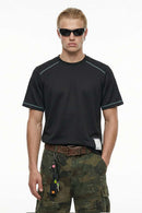 Contrast Stitch Active Performance Tee - Black