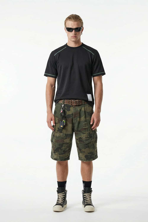 Contrast Stitch Active Performance Tee - Black