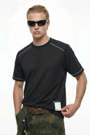 Contrast Stitch Active Performance Tee - Black