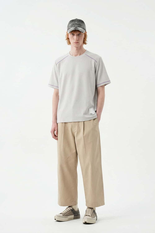 Contrast Stitch Active Performance Tee - Light Gray