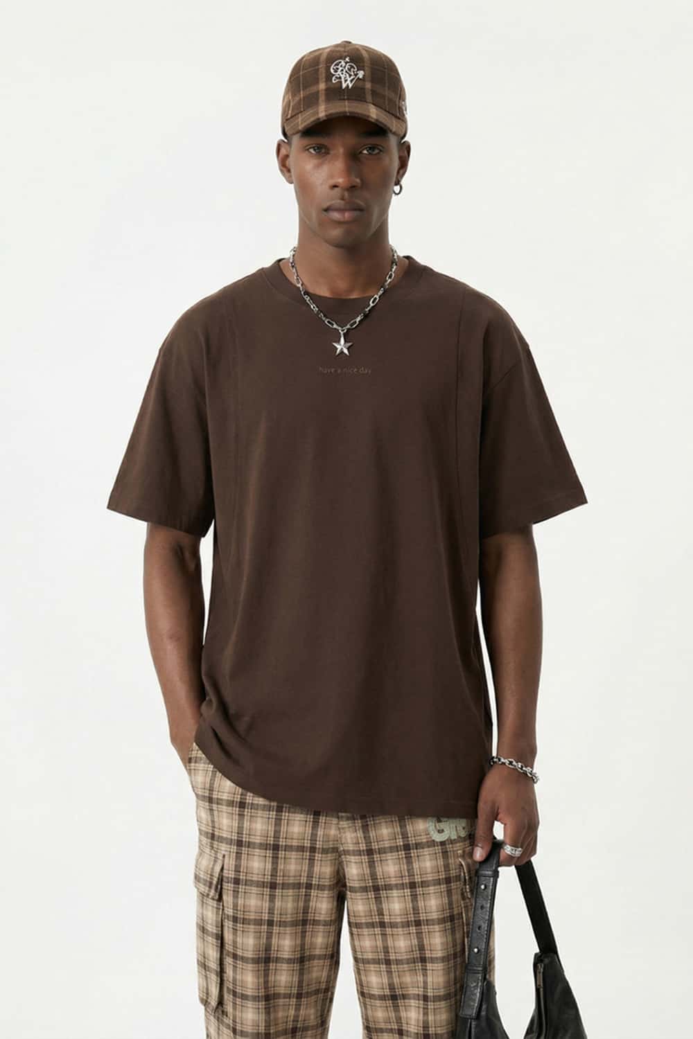 Tailored Cotton Graphic Tee - Coffee