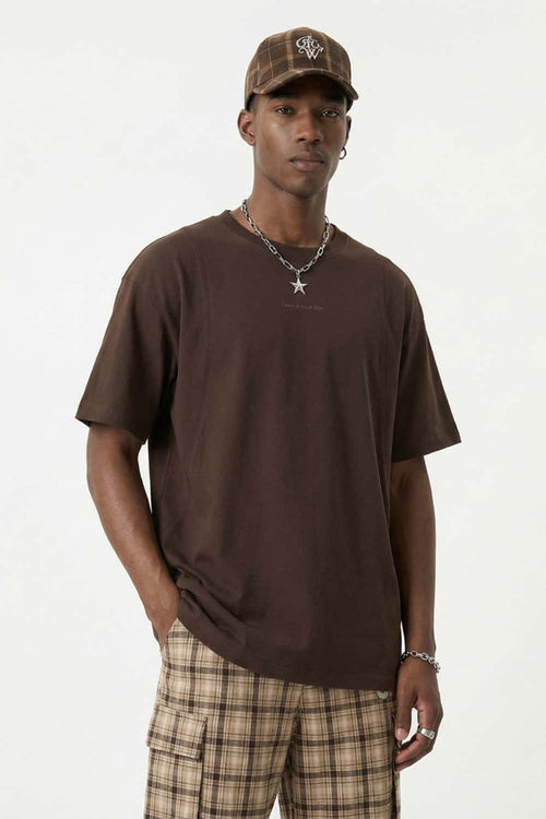 Tailored Cotton Graphic Tee - Coffee