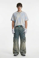 Airbrush Graphic Cotton Tee - Baby Blue
