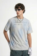 Airbrush Graphic Cotton Tee - Baby Blue
