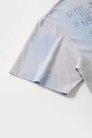 Airbrush Graphic Cotton Tee - Baby Blue