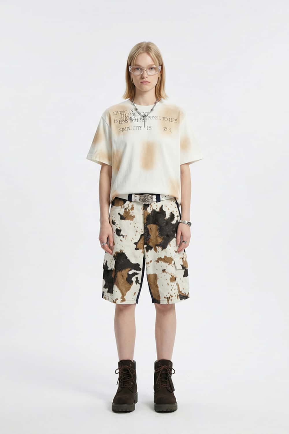 Airbrush Graphic Organic Cotton Tee - Off White