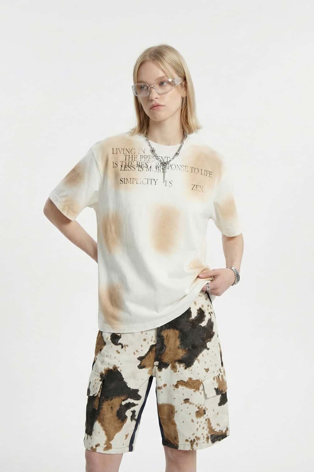 Airbrush Graphic Organic Cotton Tee - Off White