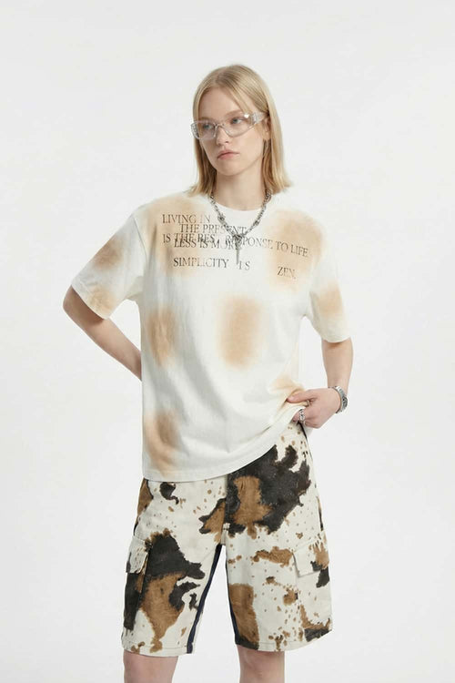 Airbrush Graphic Cotton Tee - Off White