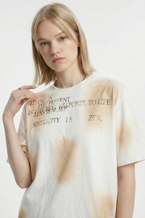 Airbrush Graphic Cotton Tee - Off White