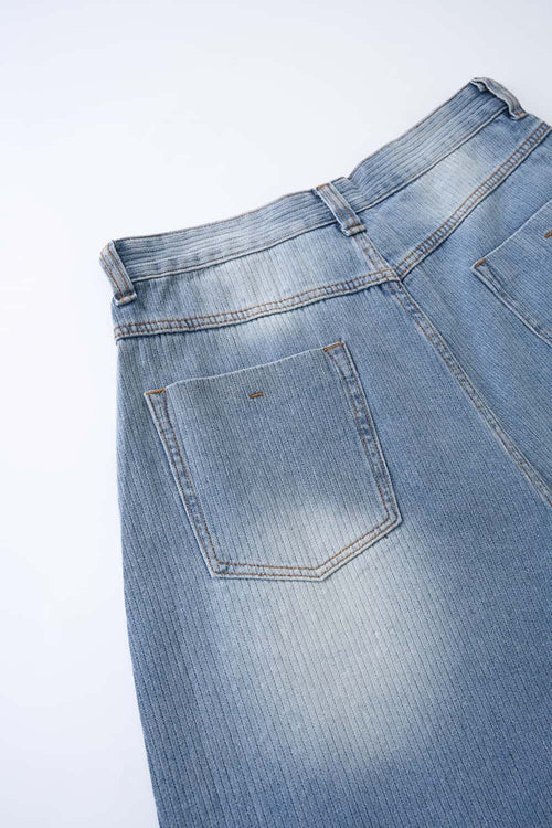 Men's Distressed Rhinestone Cropped Denim - Blue