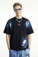 Graphic Spark Print Cooling-Touch Tee - Black