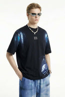 Graphic Spark Print Cooling-Touch Tee - Black