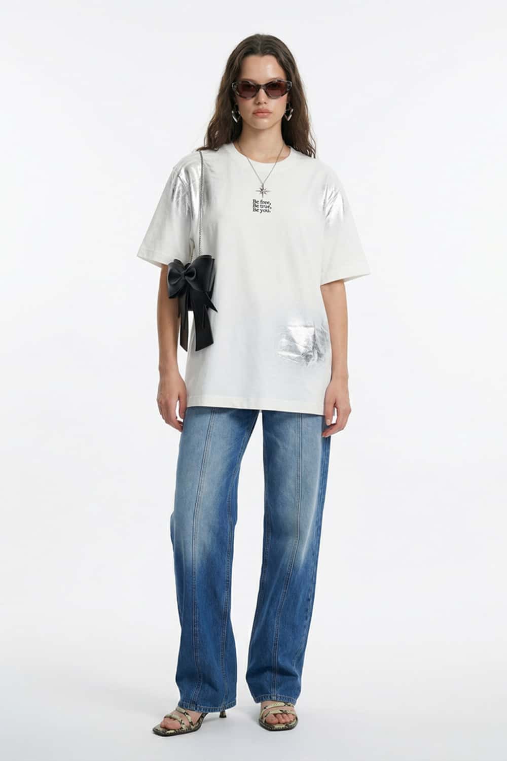 Graphic Spark Print Cooling-Touch Tee - White