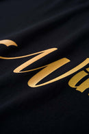 Metallic Foil 3D Cut Graphic Tee - Black