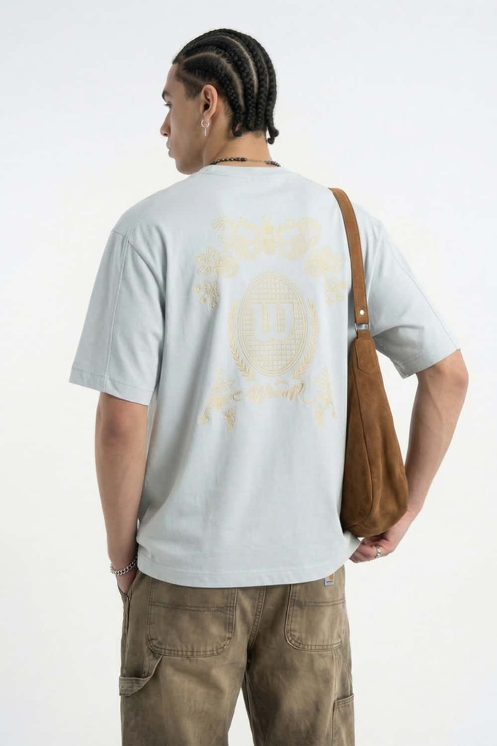 Metallic Foil 3D Cut Graphic Tee - Gray