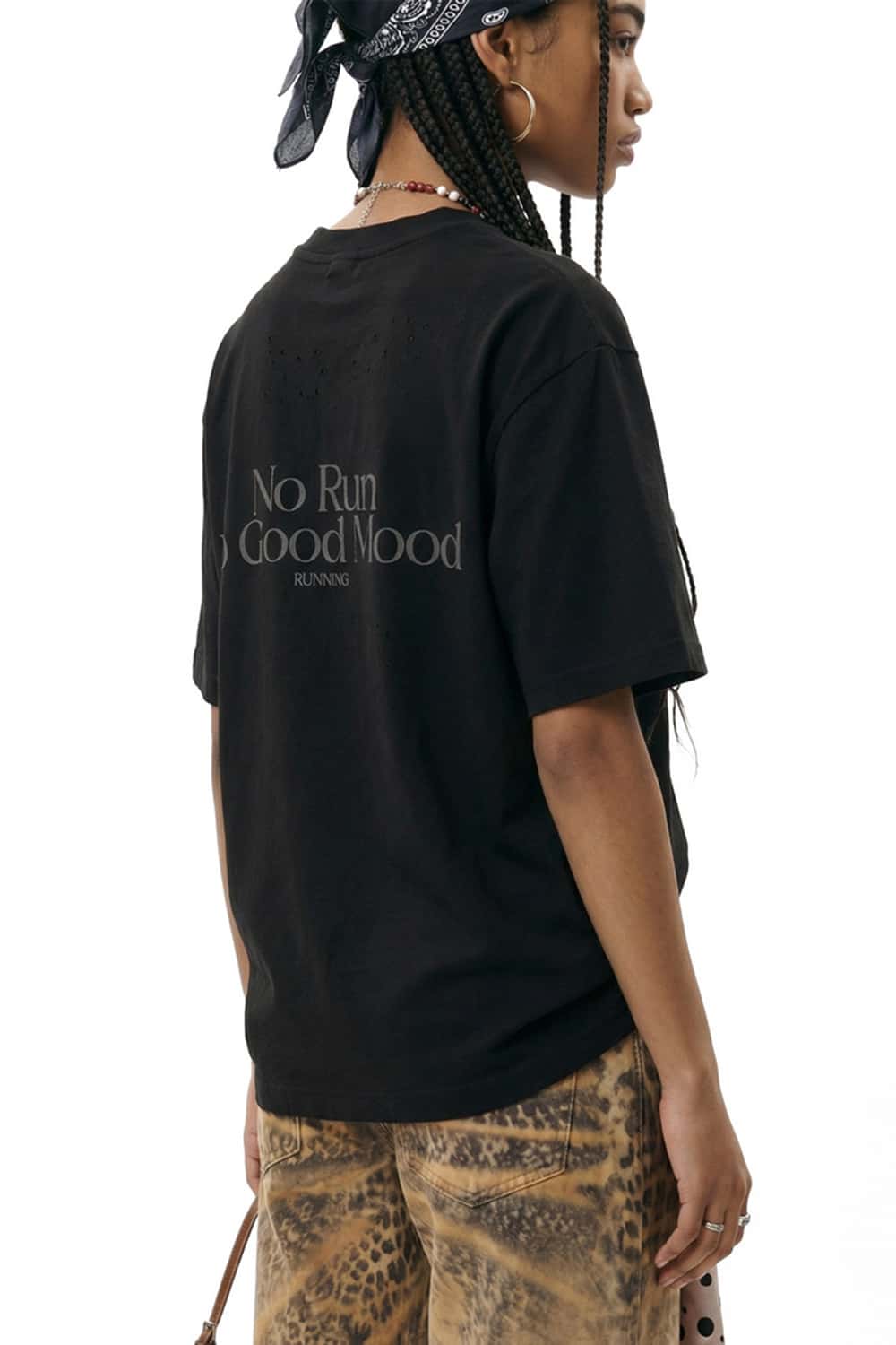 Distressed Reflective Active Graphic Tee - Active Black